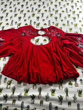 Free People Women’s Long Sleeve Size Medium Embroidered top